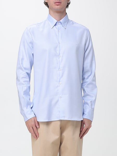 Structured Cotton Shirt Brooksfield with Logo and Button-Down Collar