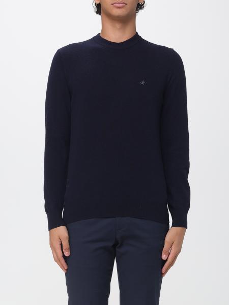 Brooksfield Pure Wool Crewneck Jumper with Embroidered Logo