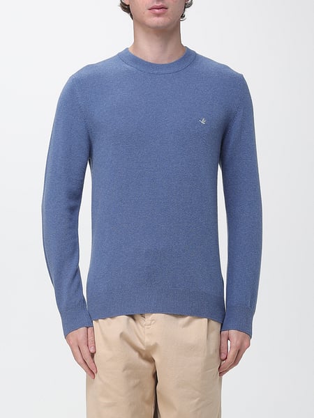 Brooksfield Pure Wool Crewneck Jumper with Embroidered Logo