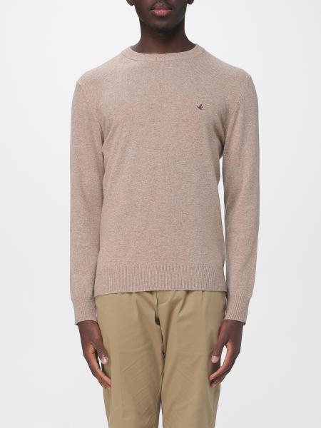 Brooksfield Pure Wool Crewneck Jumper with Embroidered Logo