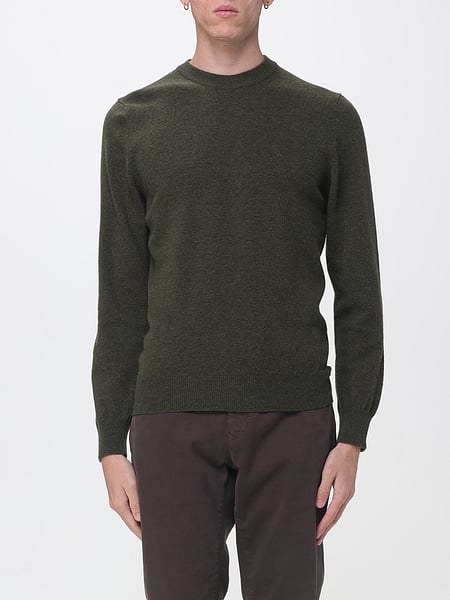 Brooksfield Pure Wool Crewneck Jumper with Embroidered Logo