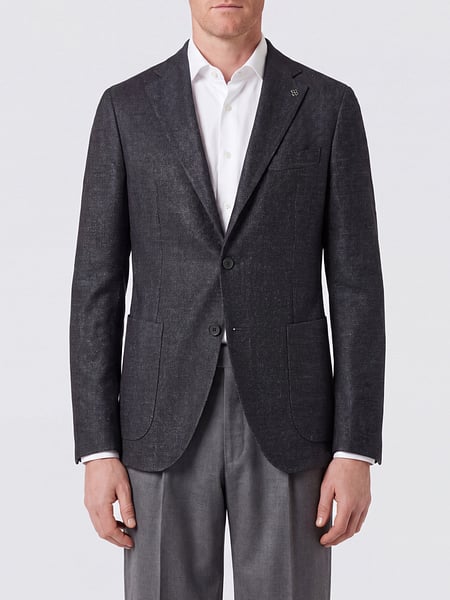 Single-Breasted Virgin Wool and Silk Blazer Tagliatore with Peak Lapels