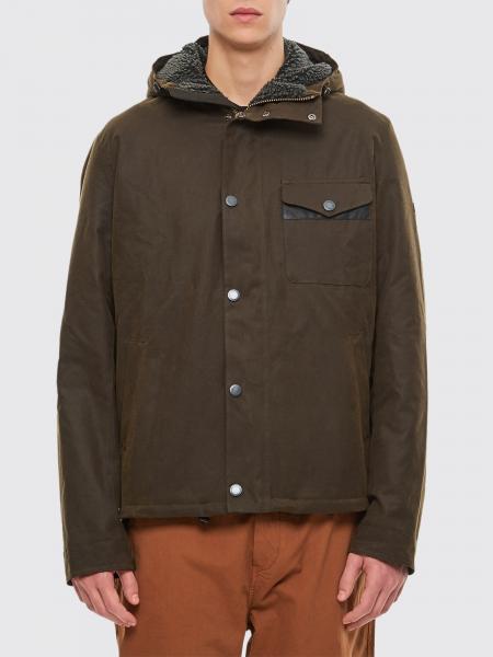 Hooded Waxed Cotton Jacket Barbour with Patch Pockets