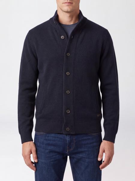 High-Neck Pure Wool Cardigan Barbour with Button Closure