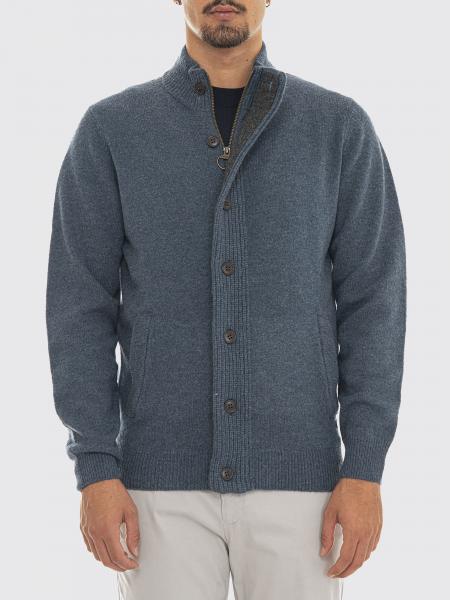 High-Neck Pure Wool Cardigan Barbour with Button Closure