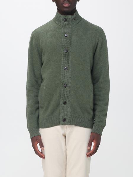 High-Neck Pure Wool Cardigan Barbour with Button Closure
