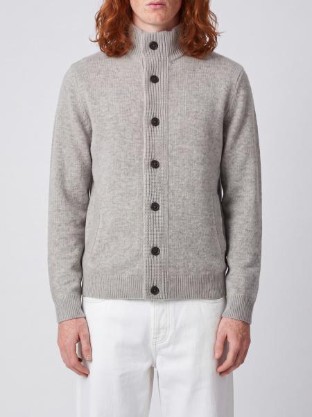 High-Neck Pure Wool Cardigan Barbour with Button Closure