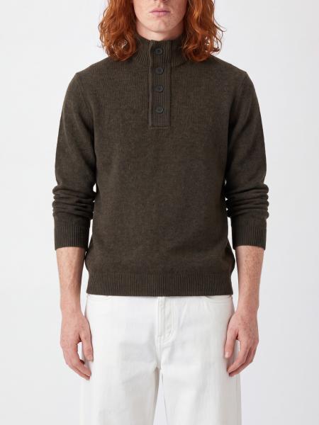 Barbour High Neck Pure Wool Jumper with Patches and Buttons