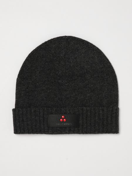Peuterey Wool and Cashmere Blend Beanie with Cuff and Logo Patch