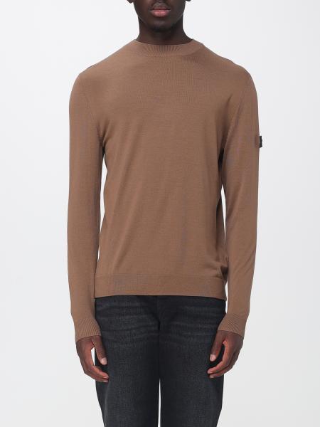 Peuterey Pure Wool Crew-Neck Jumper with Logo Patch on the Sleeve
