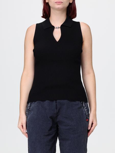 Diesel Slim Fit Ribbed Silk and Cotton Blend Off-the-Shoulder Top