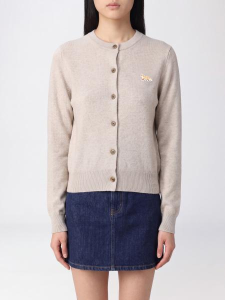 Cardigan à col rond Maison Kitsuné en laine avec logo brodé