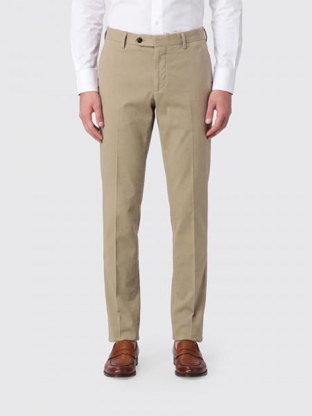 Pantalon chino slim fit PT Torino en coton et cachemire avec fermeture décentrée