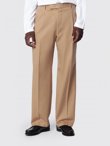 Slim Fit Virgin Wool and Cotton Blend PT TORINO Tailored Trousers with Off-Centre Fastening