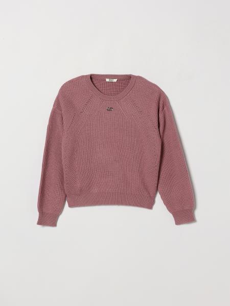 Liu Jo Girls' Wool-Blend Crewneck Jumper with Metallic Logo