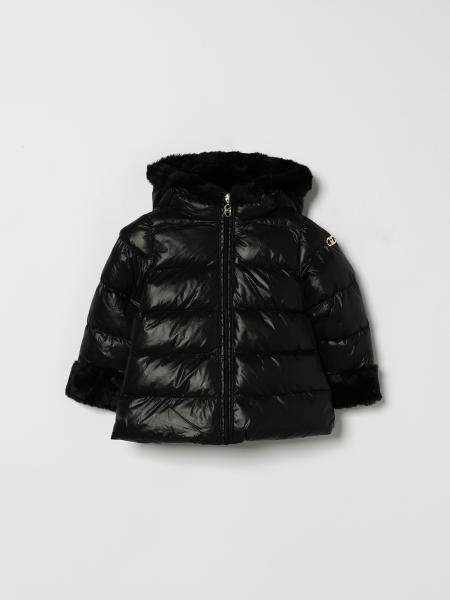 Liu Jo Girls' Short Puffer Jacket with Hood and Fur Cuffs