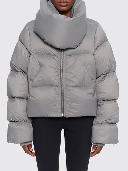 Quilted Nylon Funnel Neck Puffer Jacket Rick Owens