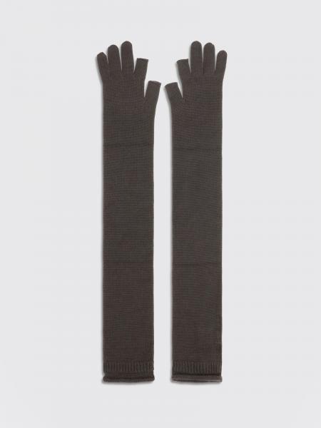 Rick Owens Long Merino Wool Gloves with Ribbed Edges