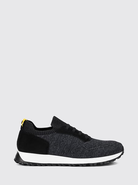 Low Top Sneakers Doucal's in Wool Blend and Suede with Serrated Sole
