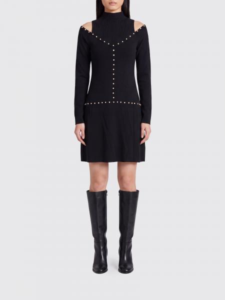 Mini-robe Liu Jo en maille de viscose avec épaules découpées et clous