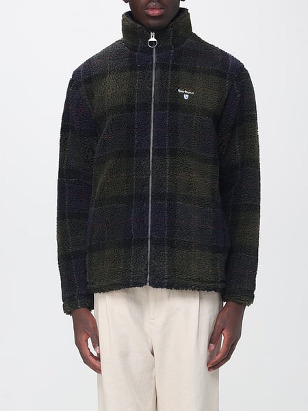 Fleecejacke Barbour mit Tartan-Muster, Stehkragen und Reißverschluss