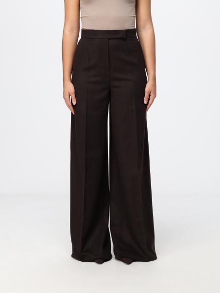 Pantalon palazzo Max Mara taille haute en pure laine de chameau