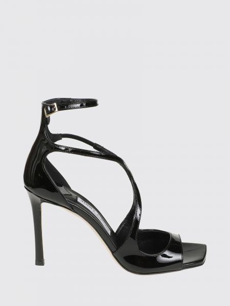 Jimmy Choo Azia Patent Leather High Heel Sandals with Ankle Strap