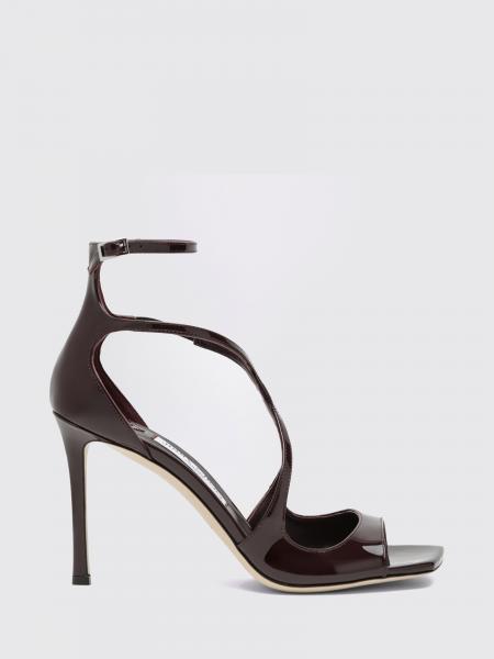 Jimmy Choo Azia Patent Leather High Heel Sandals with Ankle Strap