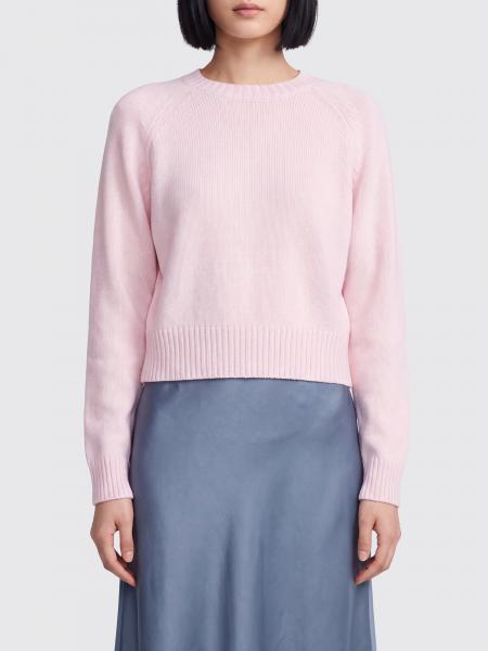 ALLUDE 罗纹下摆长袖羊绒圆领毛衣
