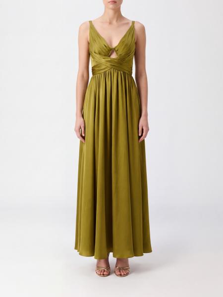 Zimmermann Off-the-Shoulder Silk Midi Evening Dress with V-Neck