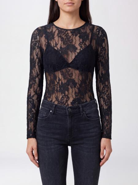 Long-Sleeved Slim Fit Lace Top Zimmermann with Crew Neck