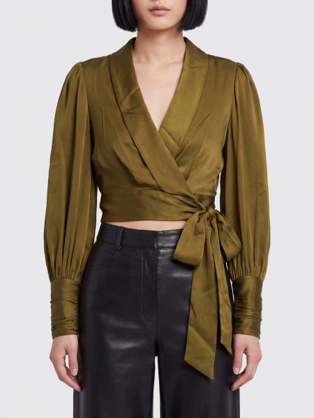 Blouse Zimmermann en satin style robe de chambre avec col châle et ceinture à nouer