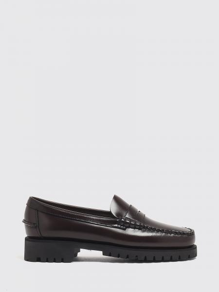 Sebago Smooth Leather Penny Loafers with Notched Rubber Sole