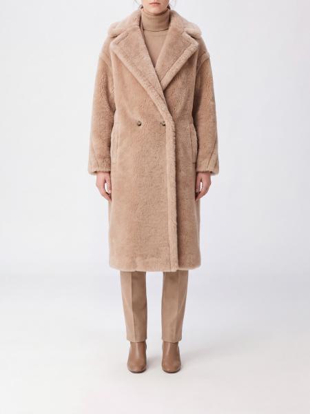 Double-Breasted Wool Blend Teddy Coat Max Mara with Dropped Shoulders