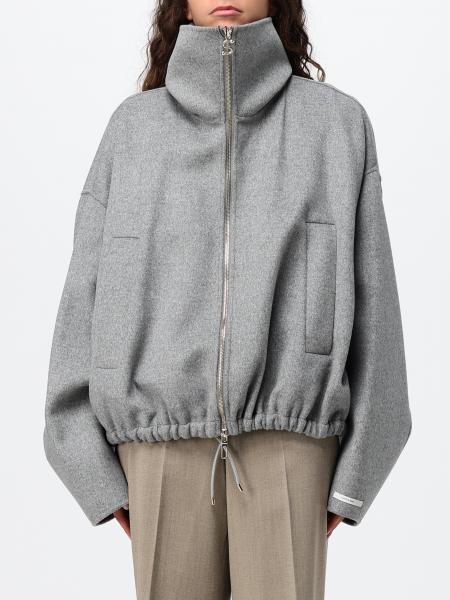 SPORTMAX 하이넥 지퍼 잠금 울 봄버 재킷