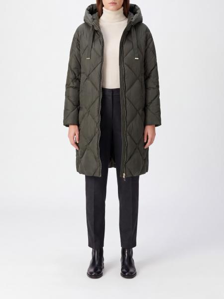 Max Mara The Cube Long Quilted Nylon Down Jacket with Hood