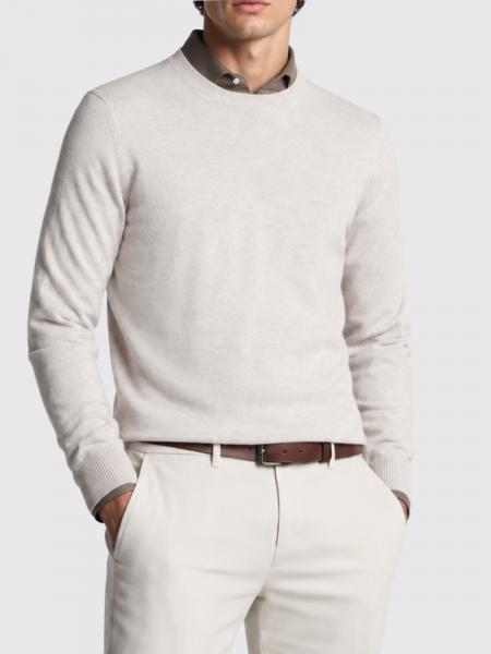 Fay Pure Merino Wool Crewneck Jumper with Ribbed Trims