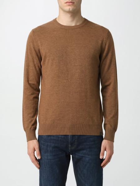 Fay Pure Merino Wool Crewneck Jumper with Ribbed Trims