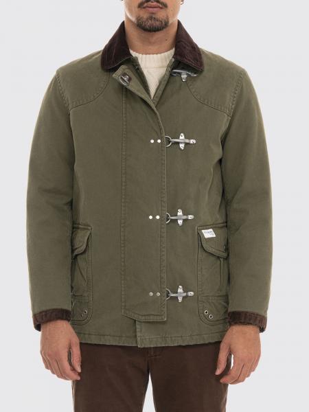4 Ganci Cotton Jacket Fay with Velvet Collar and Patch Pockets