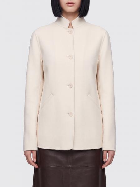 Single-Breasted Wool Short Coat Aspesi with Mandarin Collar