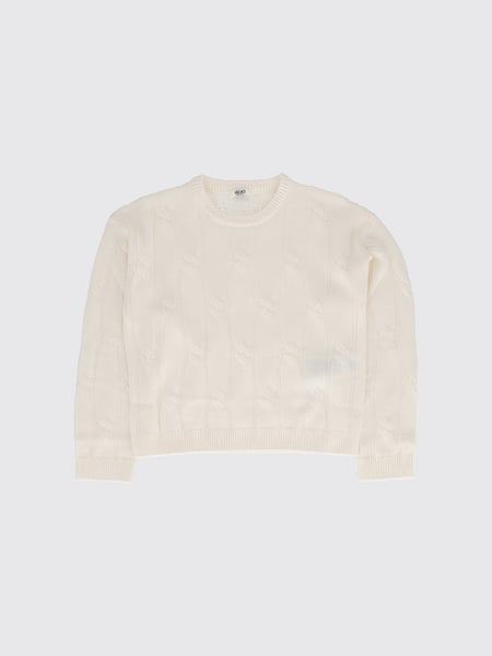 Liu Jo Girl's Wool-Blend Crew Neck Jumper with Pearl and Crystal Embroidery