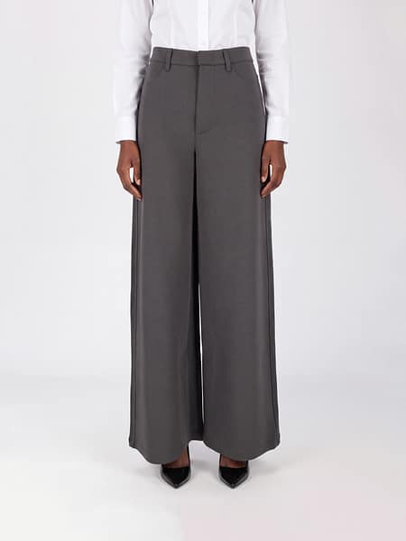 Pantaloni a vita alta 'S Max Mara in misto cotone con gamba larga