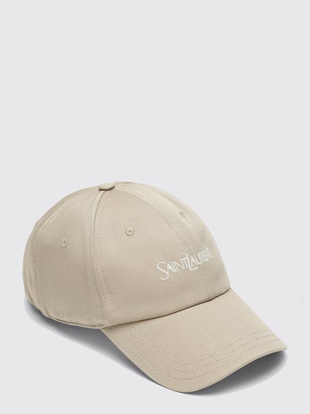 Blue Cotton Baseball Cap Saint Laurent with Contrasting Logo