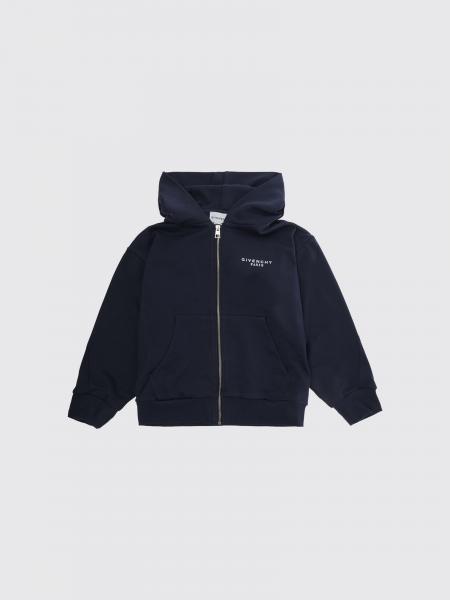 Givenchy Boy's Cotton Zip-Up Hoodie with Contrasting Logo