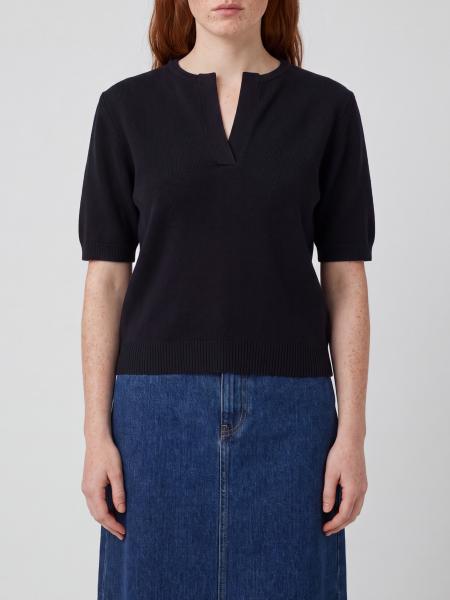 Pinko Wool and Cashmere Crewneck Jumper with Short Puff Sleeves