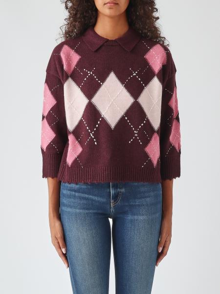 Polo Pinko in lana e cashmere con motivo a rombi e maniche lunghe