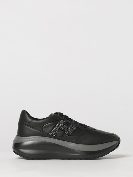 Maxi I Active Leather Sneakers Hogan with Rhinestone H Logo and Chunky Sole