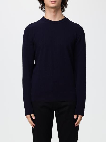 Brooksfield Two-Tone Crewneck Jumper in Jersey with Ribbed Trims
