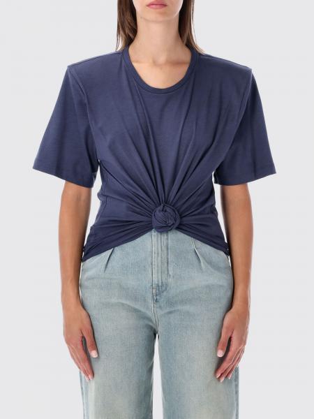 Magda Butrym Cropped Cotton T-shirt with Padded Shoulders