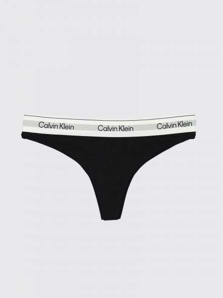 Calvin Klein Cotton and Modal Blend Thong with Logo Waistband